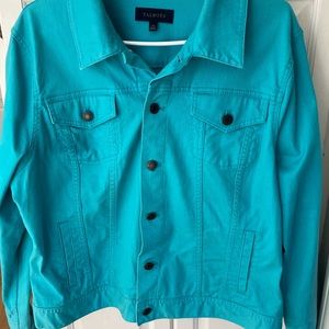 Talbots Denim Jacket, Aqua , XL